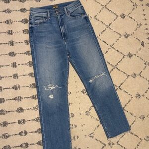 Mother Distressed Blue Jeans